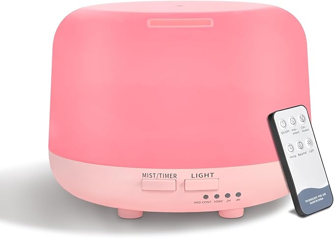300ML Aromatherapy Essential Oil Diffuser with Remote Control, 7 LED Color Changing Light, for Bedroom Home Large Room by Marchred