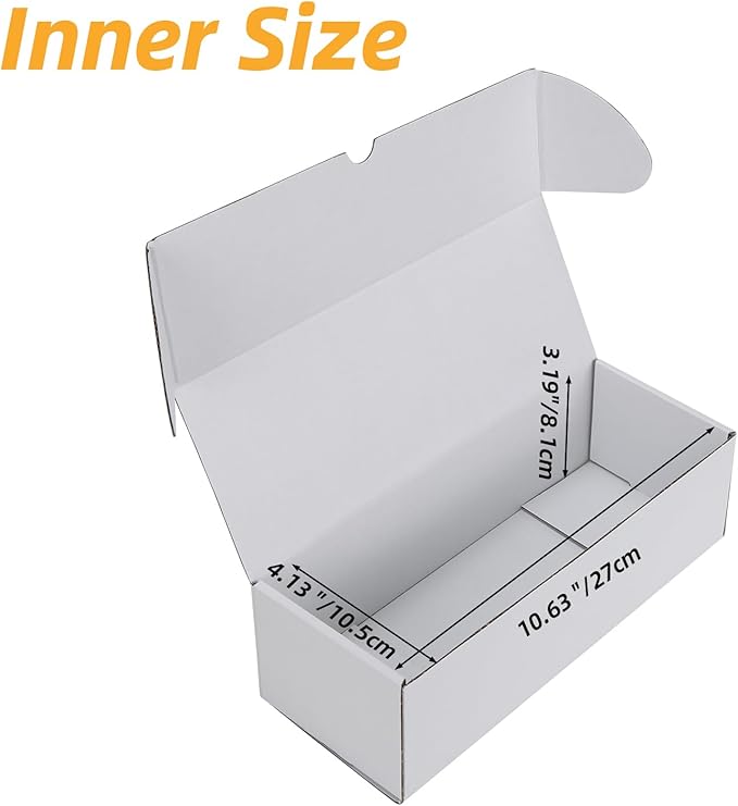 Bulk 300 Capacity Card Toploaders Storage Box, in Total 25 Pack All White Cardboard Shipping Boxes for 7500 Count 35pt 3x4 inch Toploaders or Toploaded Cards - Image 4
