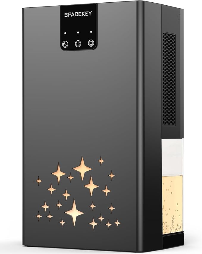 Dehumidifier, 95 OZ Water Tank Dehumidifiers for Home, 1000 sq. ft. Dehumidifier for Basement Bathroom Bedroom with Auto Shut Off, 7 Colors LED Light, Quiet Dehumidifiers with Sleep Mode, Black by SpacekeyDirect