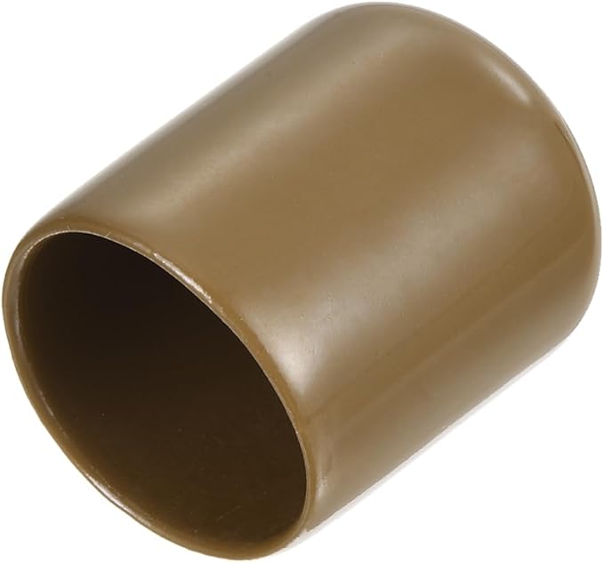 uxcell 20pcs Rubber End Caps 21mm ID Vinyl PVC Round Tube Bolt Cap Cover Screw Thread Protectors Light Brown by uxcell