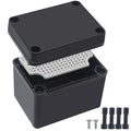 Junction Box,IP67 Waterproof ABS Black Project Box with Mounting Plate Electrical Box Enclosure for Outside Electronics 4.3 x 3.1 x 3.3inch(110x80x85mm) by Otdorpatio