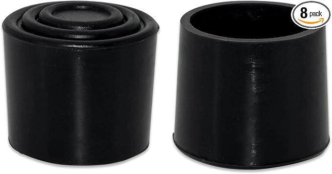 Flyshop 1-1/4", 32 mm, Patio Round Chair Leg Caps, Furniture Table Feet Covers Floor Protectors, Anti-Skid Non-Marking Silicone Legs Tips, 8 Pack, Black by Flyshop