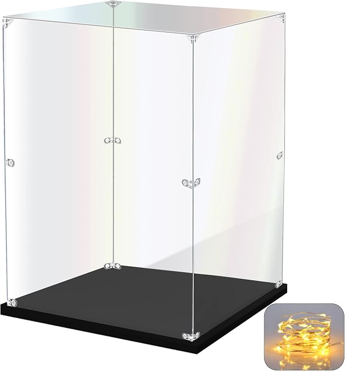 Acrylic Display Case for Collectibles Assemble Clear Acrylic Display Box for Lego Alternative Glass Case for Showcasing Figures Doll Toys Home Storage(10x6x14 inch, 25x15x35 cm) by KOLIPI