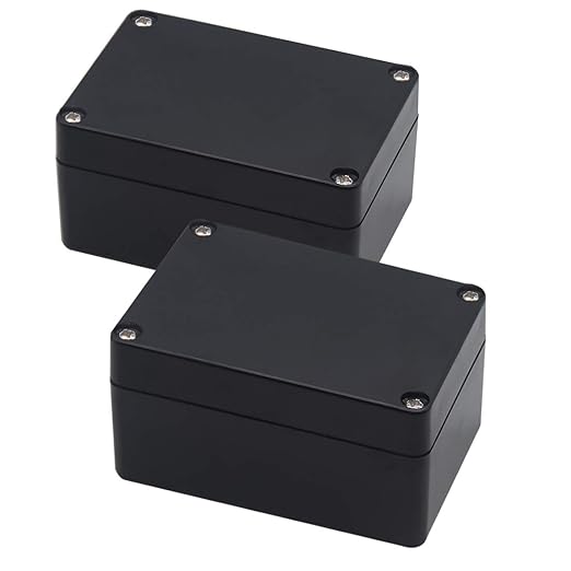 Junction Box, Zulkit Project Box IP65 Waterproof Outdoor Box ABS Plastic Electrical Boxes Electronic Enclosure Black 3.94 x 2.68 x 1.97 inch (100X68X50mm) (Pack of 2) by Zulkit