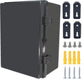 Junction Box, Hinged Black Cover IP67 Waterproof ABS Project Box with Mounting Plate Electrical Box Enclosure with Wall Bracket 15.7 x 11.8 x 7.9inch(400x300x200mm) by Otdorpatio