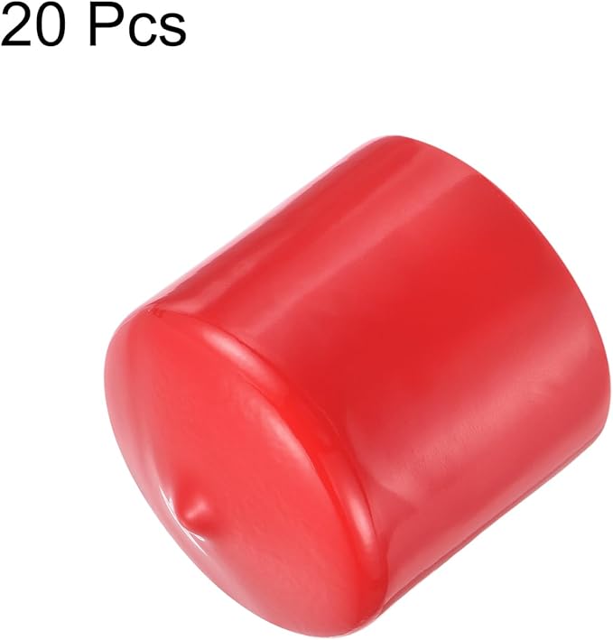uxcell 20pcs Rubber End Caps 38mm ID Vinyl Round Tube Bolt Cap Cover Thread Protectors Red - Image 2