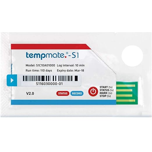 (Pack of 5) Thermal Mapping Area Mapping Single use Data Logger, thermocouple Data Logger,Temperature Humidity Data Logger Refrigerated Truck Temperature Monitoring Data Logger tempmate S1 by Unknown