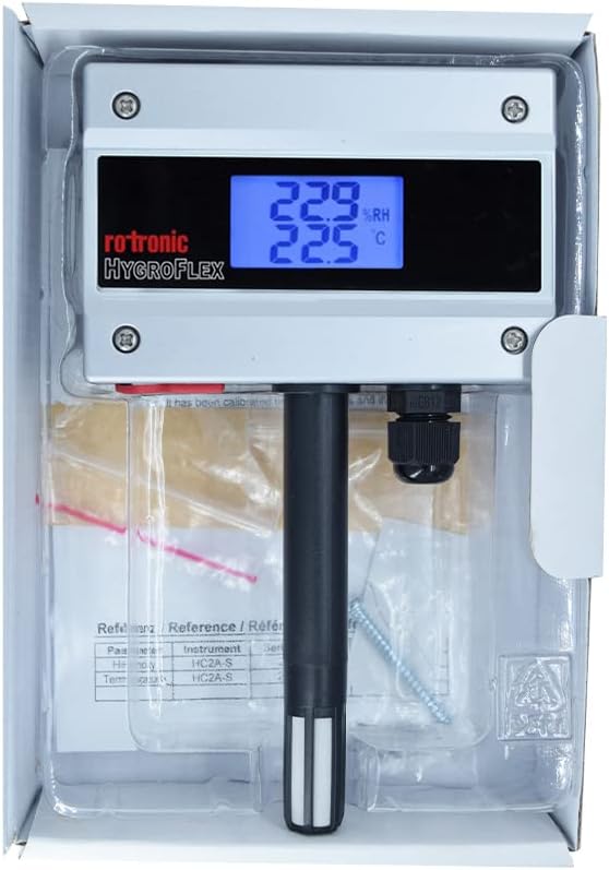 Rotronic Temperature and Humidity Transmitter Wall mount with Display (Range: -20 to 50 °C & Humidity: 100% RH) for Clean Room, HVAC & BMS | Model: HYGROFLEX HF132(WB1XD1XX) - Image 2