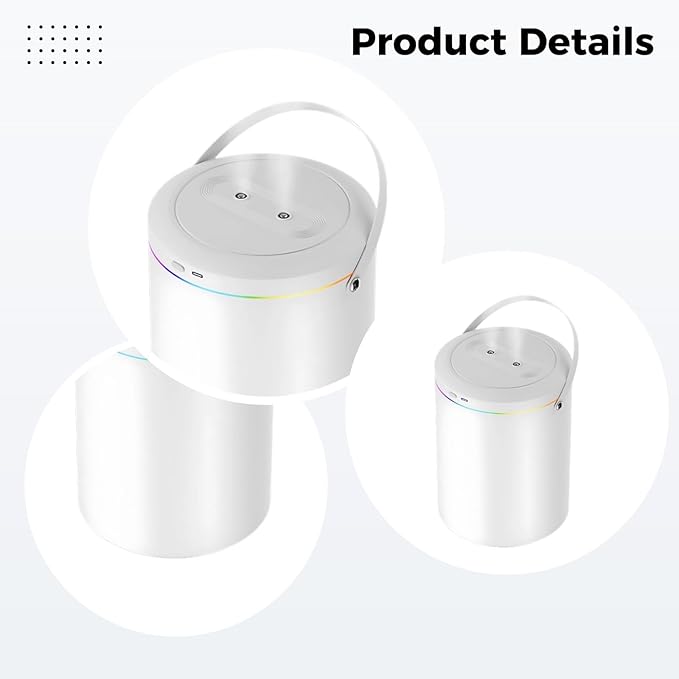 3L Portable Humidifier With Dual Nozzles, Colorful Night Light, Handle Design, Ideal For Bedroom Or Desktop - Image 4