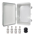 Waterproof Electrical Box, IP67 Junction Box Stainless Steel Latch Hinged Grey Cover Project Enclosure with Wall Bracket 11.8"x7.9"x5.1" by YETLEBOX