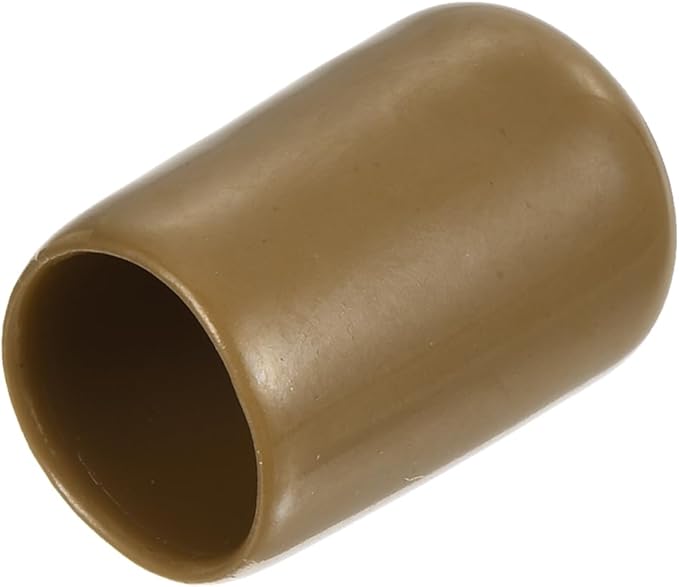 uxcell 20pcs Rubber End Caps 13mm ID Vinyl PVC Round Tube Bolt Cap Cover Screw Thread Protectors Light Brown by uxcell
