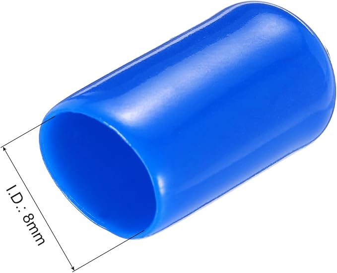 uxcell 20pcs Rubber End Caps 8mm(5/16") ID Vinyl PVC Round Tube Bolt Cap Cover Screw Thread Protectors,Blue - Image 3