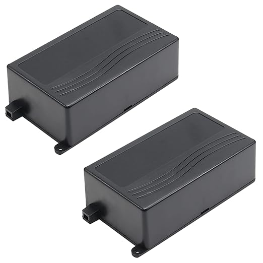 Fielect 2Pcs Project Box Dustproof Electronic Junction Box ABS Plastic Enclosure Project Case with Ear for Electronic Projects Black, 4.29" x 2.52" x 1.42" - Image 4