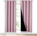 NICETOWN 100% Blackout Window Panel Curtains, Full Light Blocking Drapes with Black Liner for Nursery, 72 inches Drop Thermal Insulated Draperies (Lavender Pink, 2 Pieces, 52 inches Wide Per Panel) by NICETOWN