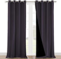 NICETOWN 100% Blackout Blinds, Set of 2, 46" x 96", Greyish Purple, Laundry Room Decor Window Treatment Curtains for Large Patio Sliding Door, Thermal Insulated Curtains for Bedroom by NICETOWN