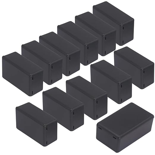 Zulkit 12Pcs Project Boxes ABS Plastic Electrical Project Case Power Junction Box Black 2.40 x 1.41 x 0.98 inch (61 x 36 x 25 mm) by Zulkit