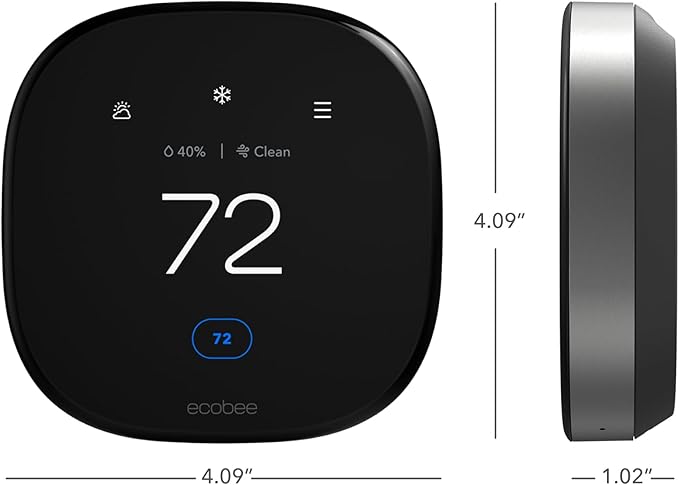 ecobee Smart Thermostat Premium with Smart Sensor and Air Quality Monitor - Programmable Wifi Thermostat - Works with Siri, Alexa, Google Assistant - Image 13