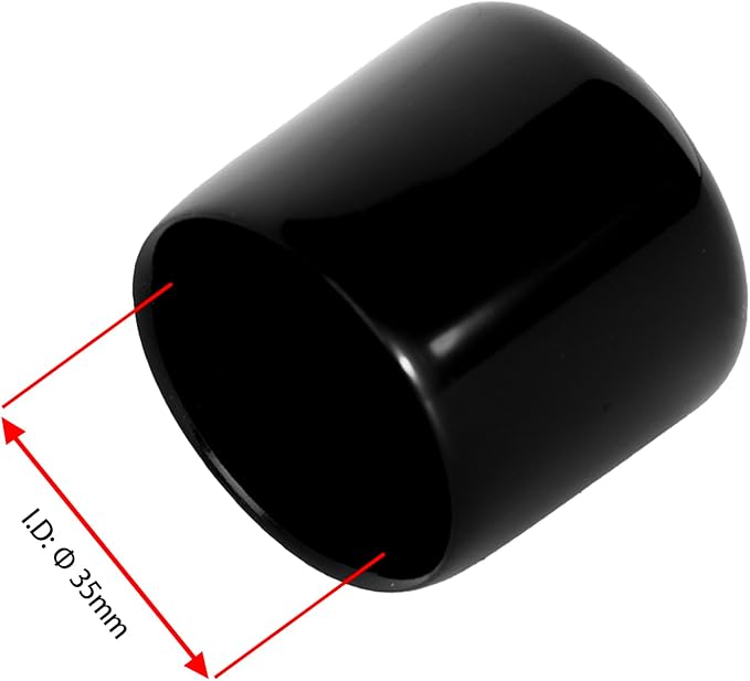 10 PCS Black Round Vinyl Rubber End Caps Kits, Flexible Screw Thread Protectors Safety Cover for Metal Tubing Rod Bolt, 35mm (7/5 inch) - Image 2