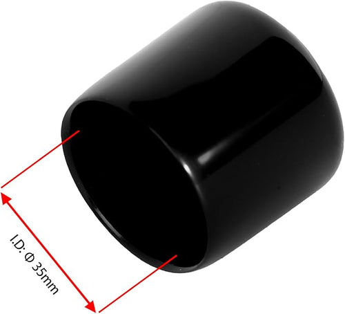 10 PCS Black Round Vinyl Rubber End Caps Kits, Flexible Screw Thread Protectors Safety Cover for Metal Tubing Rod Bolt, 35mm (7/5 inch) - Image 2