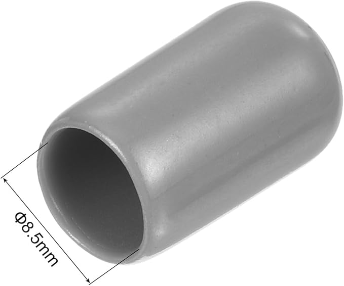 uxcell 20pcs Rubber End Caps Protective Caps 8.5mm ID Vinyl PVC Round Tube Bolt Cap Cover Screw Thread Protectors, Light Grey - Image 3