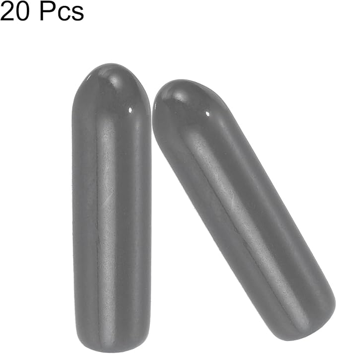 uxcell 20pcs Rubber End Caps 3mm(1/8") ID Vinyl PVC Round Tube Bolt Cap Cover Screw Thread Protectors Dark Grey - Image 2