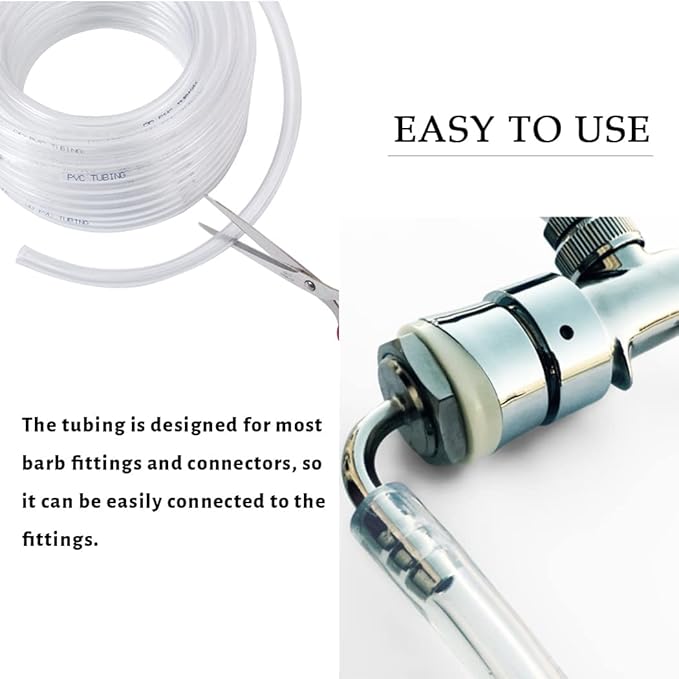 DAVCO 3/8" ID x 50ft Clear Vinyl Tubing, Low Pressure Flexible PVC Tubing, Heavy Duty UV Chemical Resistant Lightweight Plastic Vinyl Hose, BPA Free and Non Toxic - Image 5