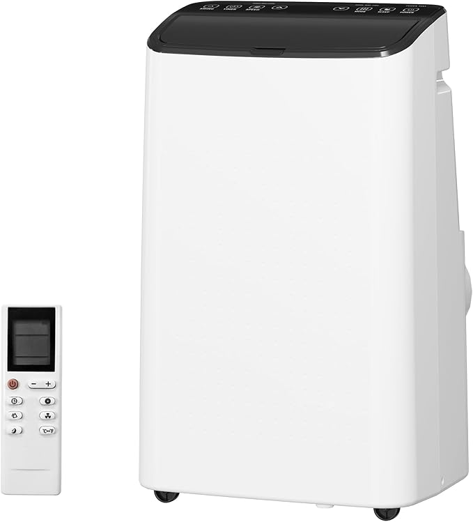 14,000 BTU Portable Air Conditioner – 4-in-1 Cooling, Dehumidifier, Fan & Sleep Mode, Cools up to 750 Sq.Ft, Includes Window Vent Kit & Remote Control, Black by Patikuin