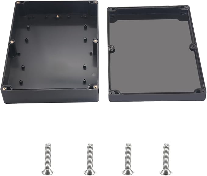 Outdoor Waterproof Junction Box IP67 Project Box ABS Black Electrical Boxes Electronic Enclsoure for DIY Project 10.4 x 7.2 x 2.4 inch (263x182x60mm) by Otdorpatio
