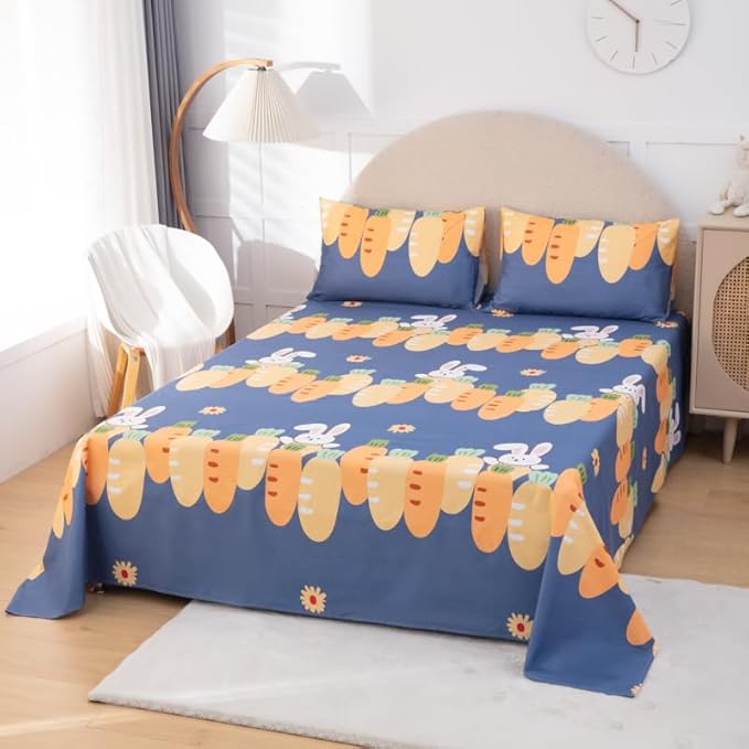 WenBags Lightweight Waterproof Flat Sheet 70*90 Inches Queen Size-Mattress Protector for Bed & Couch, Pet Hair Resistant Cover Ideal for Dogs & Cats, Perfect for Hotels & Hospitals(Multicolor-Rabbit) - Image 2