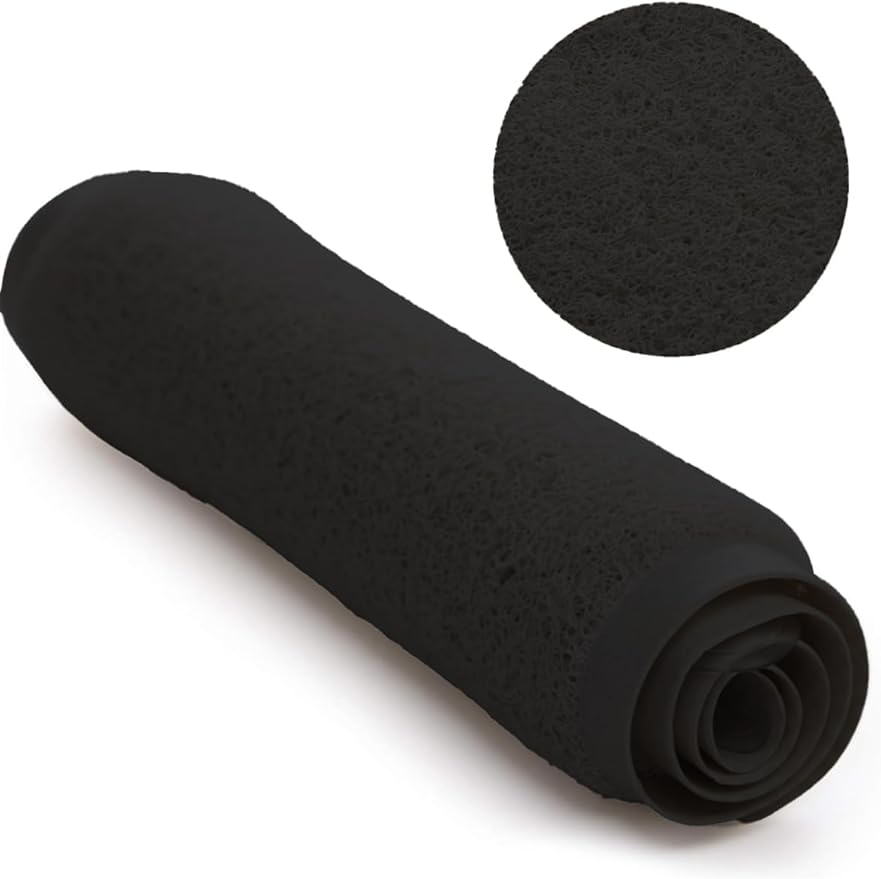 Non Slip with Suction Cups Loofah Bathmat 27"x15" & 29.5"X16.9", PVC Loofah Bathroom Mats, Loofah Mats for Shower and Bathroom, Quick Drying, (BA-82062/BLK 29.5"X16.9") by Home+Expressions