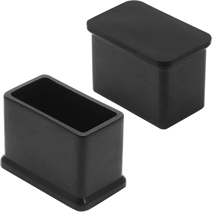 8 Pcs Rectangle PVC Furniture Leg Caps (3/5" x 1-1/5"), Vinyl Flexible Chair Leg Floor Protectors for Patio Indoor Chair Table Bed, 15mm x 30mm - Image 3