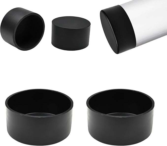 2-7/8" (73mm) Silicone Chair Leg Floor Protectors, Rubber Chair Leg Caps, Non-Slip Furniture Pads Round Chair Feet Covers End Caps for Hardwood Floors, Patio & Table Foots, Black (2PCS) by EASYEAH