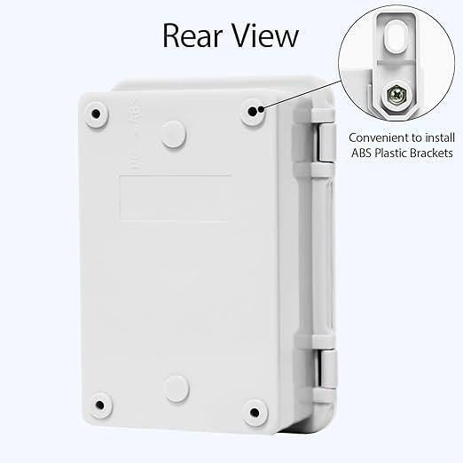 Junction Box, ABS Plastic, IP65 Waterproof Dustproof Universal Electrical Enclosure, Hinged Shell Outdoor and Indoor Usage Project Box, 5.9"x 3.9"x 2.8"(150x100x70mm), Grey - Image 6