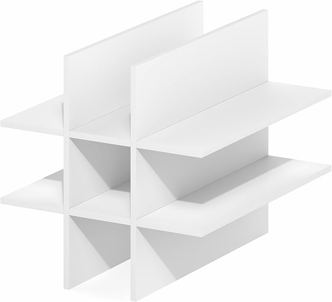 Furinno Cubicle Cube Insert, 9-Compartment Cube Organizer, Geometric Shelf Accessory, Fits into Furinno Triple Thick Cubes, IKEA Kallax, for Organizers and Storage, White - Image 9