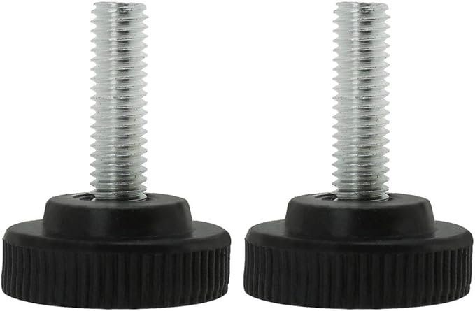 uxcell M8 x 25 x 30mm Screw on Furniture Glide Leveling Feet Adjustable Leveler Pad for Chair Industrial Machine Desk Leg 2 Pack, Black and Silver Tone by uxcell