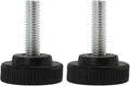uxcell M8 x 25 x 30mm Screw on Furniture Glide Leveling Feet Adjustable Leveler Pad for Chair Industrial Machine Desk Leg 2 Pack, Black and Silver Tone by uxcell