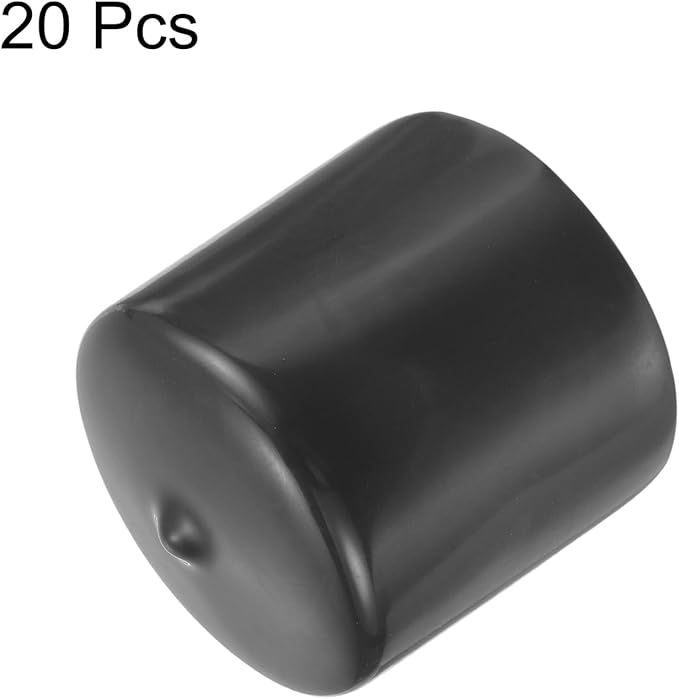 uxcell 20pcs Rubber End Caps 44mm(1 3/4") ID Vinyl Round Tube Bolt Cap Cover Thread Protectors Dark Grey - Image 2