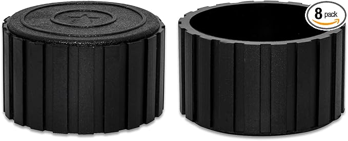 Flyshop 2", 50 mm, Patio Round Chair Leg Caps, Furniture Table Feet Covers Floor Protectors, Non-Marking Frosted Synthetic Rubber Legs Tips, 8 Pack, Black by Flyshop