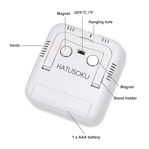Digital Thermometer and Hygrometer with Comfort Face Display, Hygrometer, Stand, Magnet, Hanging, Simple, Infectious Disease Prevention, Heat Stroke Prevention (Simple, No Clock) - Image 6