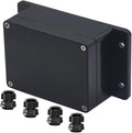 Project Box ABS Black Electrical Boxes IP65 Outdoor Waterproof Box Electronic Junction Box Fixed Ear Power Enclosure with Cable Glands for DIY Project 4.53 x 3.54 x 2.17 inch (115x90x55mm) by Raculety