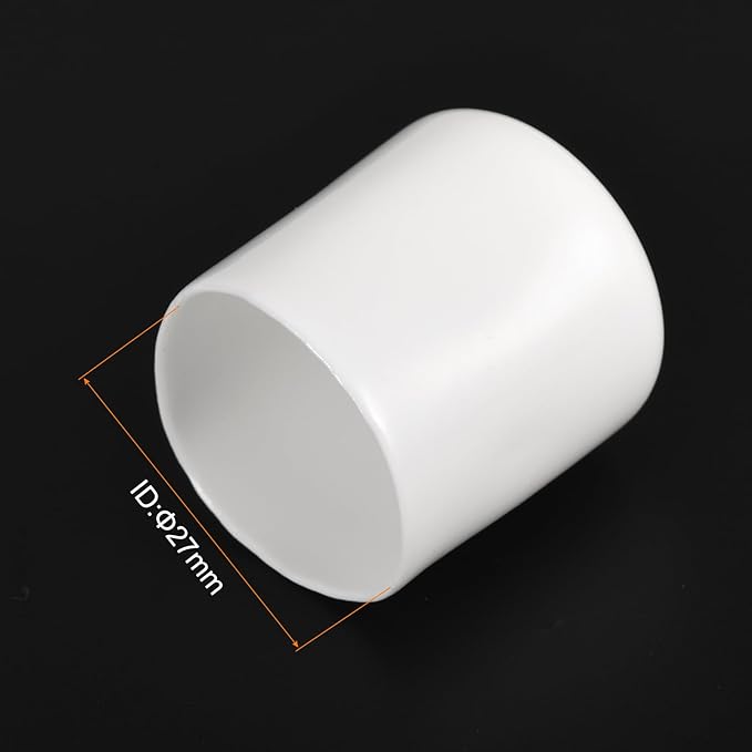 uxcell 20pcs Rubber End Caps 27mm ID Vinyl Round End Cap Cover Screw Thread Protectors White - Image 3