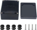 Project Box ABS Black Electrical Boxes IP67 Outdoor Waterproof Box Electronic Junction Box Power Enclosure with Cable Glands for DIY Project 4.5 x 3.5 x 2.2 inch (115x90x55mm) by Otdorpatio