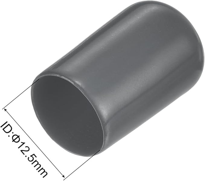 uxcell 20pcs Rubber End Caps 12.5mm(1/2 inch) ID Vinyl Round Tube Bolt Cap Cover Thread Protectors Dark Grey - Image 3