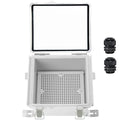 Zulkit Junction Box IP67 Waterproof Electrical Box Hinged Clear Cover Stainless Steel Latch Plastic Enclosure for Project w Mounting Plate Wall Bracket and 2 Cable Gland 5.9"x5.9"x3.5"/150x150x90mm by Zulkit