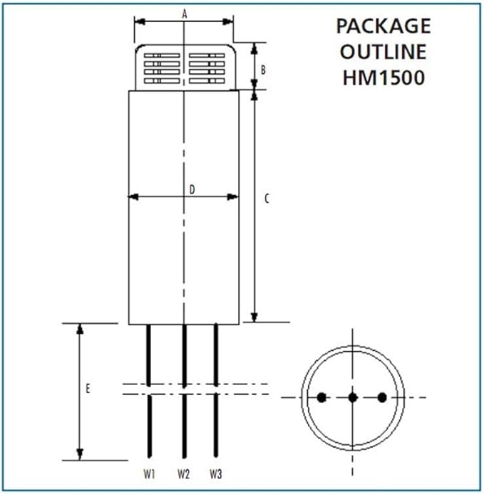 Taidacent Humidity Sensor HM1500LF: Capacitive Linear Voltage Output, Gray Wire - Image 5