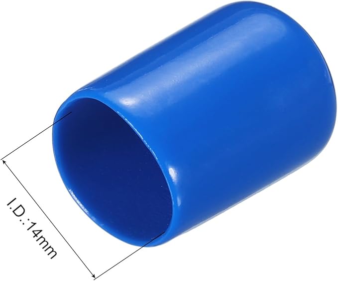 uxcell 20pcs Rubber End Caps 14mm ID Vinyl PVC Round Tube Bolt Cap Cover Screw Thread Protectors Blue - Image 3