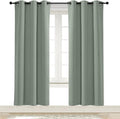 NICETOWN Blackout Curtain Blind for Bedroom, Single Panel, W34 x L72 inches, Greyish Green, Thermal Insulated Grommet Blackout Room Darkening Drape/Drapery by NICETOWN