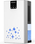 Dehumidifier, 95 OZ Water Tank Dehumidifiers for Home, 1000 sq. ft. Dehumidifier for Basement Bathroom Bedroom with Auto Shut Off, 7 Colors LED Light, Quiet Dehumidifiers with Sleep Mode, White by SpacekeyDirect