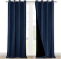 NICETOWN 100% Blackout Curtains 108 inches Long, Noise Reduction Window Treatment Curtains, Thermal Insulated Energy Smart Drapes and Draperies for Apartment Decor, Navy Blue, Set of 2, 52 inches W by NICETOWN