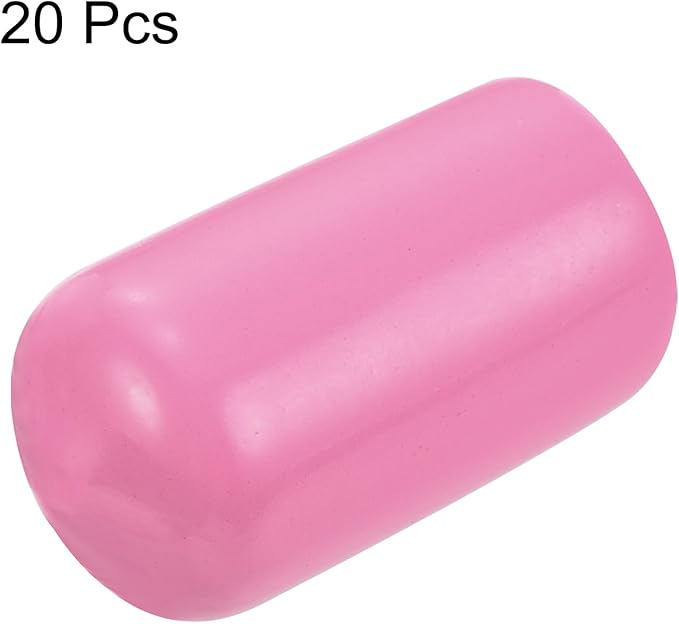 uxcell 20pcs Rubber End Caps 11mm ID Vinyl PVC Round Tube Bolt Cap Cover Screw Thread Protectors Pink - Image 2